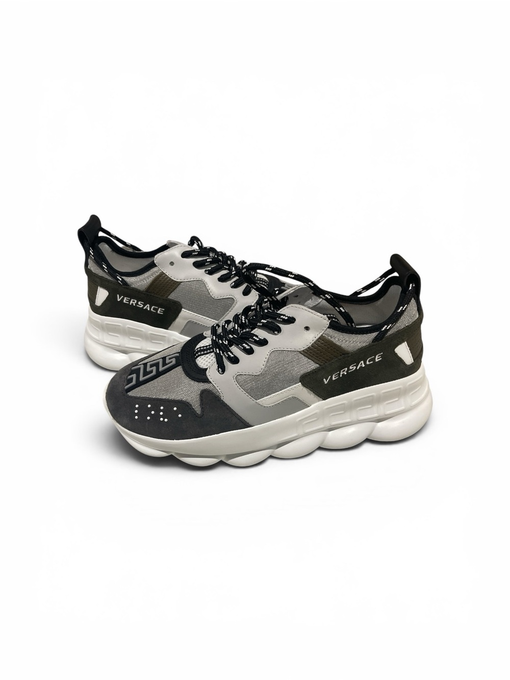 New Versace Chain Reaction-Inspired Gray & Black Sneakers